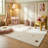 Rug Branch Stella 7' x 10' (6'7" x 9'6") Cream Stars Kids Area Rug, Scandinavian, Medium Pile, Stain-Resistant Carpet - Playroom, Nursery, Toy Room and Bedroom-1972312538