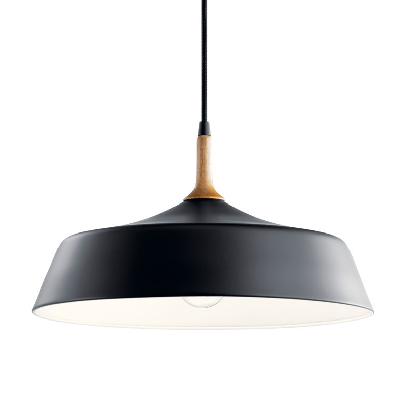 Edmar 1 - Light Single Pendant, Black/Wood
