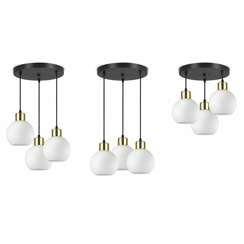 Bridgeton 3 - Light Black/Gold Cluster Pendant