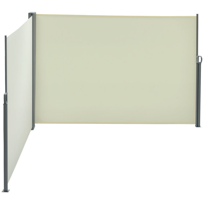 Auvent latéral double rétractable, mur d'intimité extérieur 236 po x 71 po, écran de patio pour jardin, balcon, cour arrière