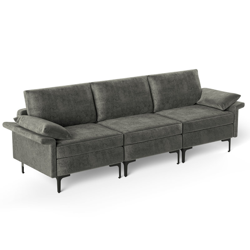 Latoyah 100.5'' Upholstered Sofa, Gray Fabric