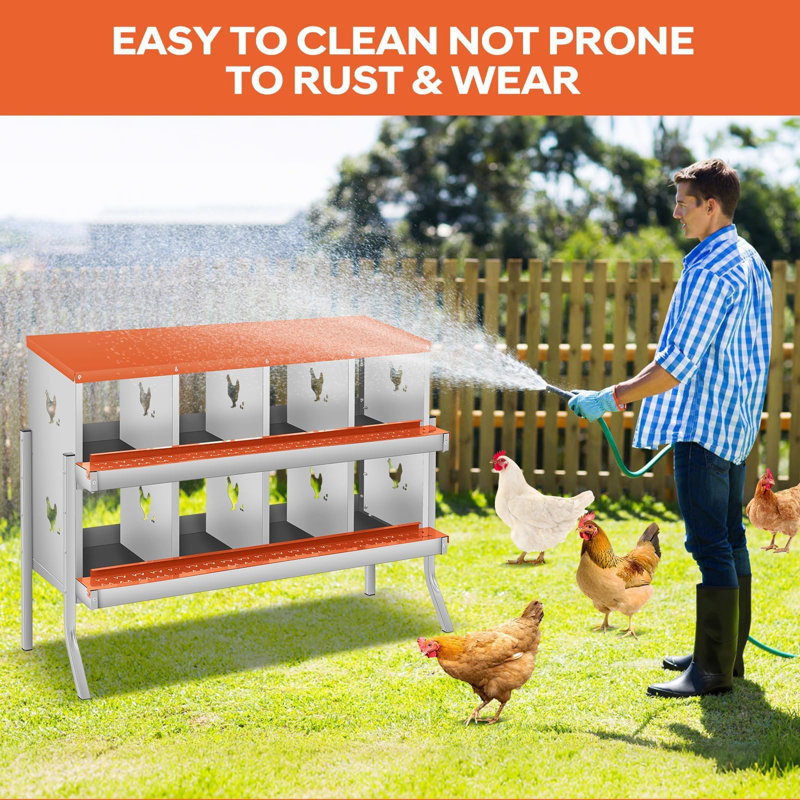 Boîtes gigognes 46 po à 8 compartiments pour poules pondeuses rouges poules pondeuses et poules pondeuses, Rouge