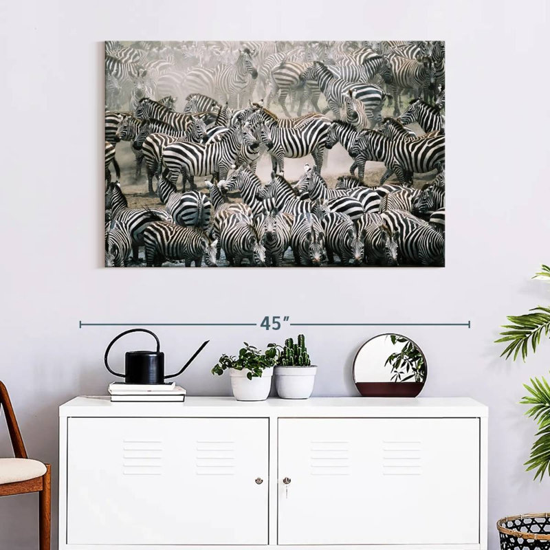 Brampt Zebra Herd, 26" H x 39" W