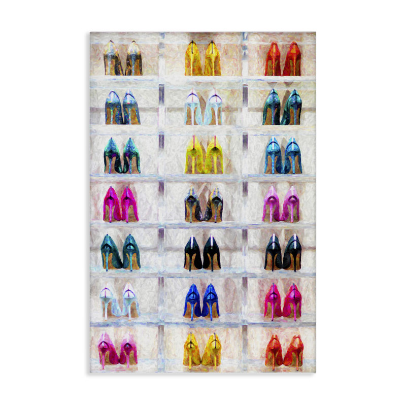  "Arranged High Heels", art mural sur toile par Graffi *ee Studios, H 24 po x l 16 po