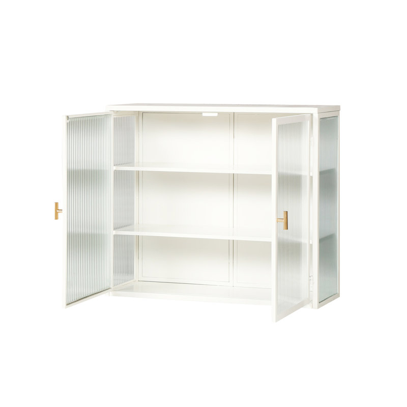 Armoire moderne avec trois rangements, rehaussant la fonctionnalité de la pièce, espace de rangement blanc de 27,97 po, Blanc
