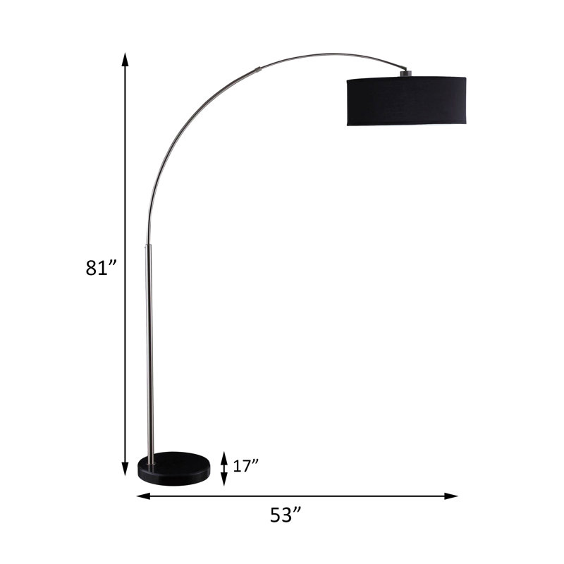 Black And Chrome Arc Floor Lamp