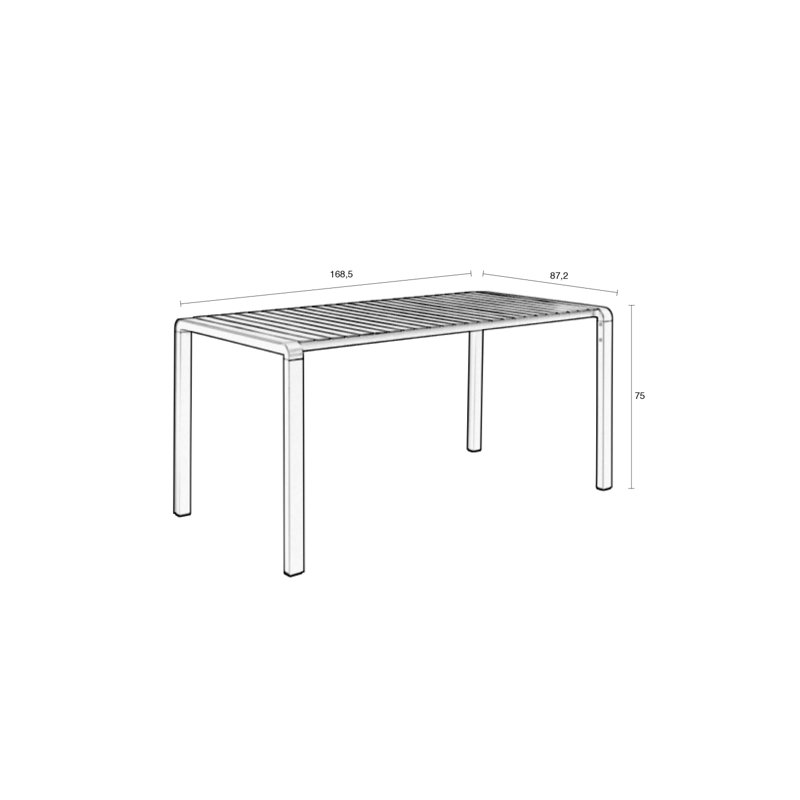 Outdoor Dining Table, White, 30"H x 84"W x 38"D