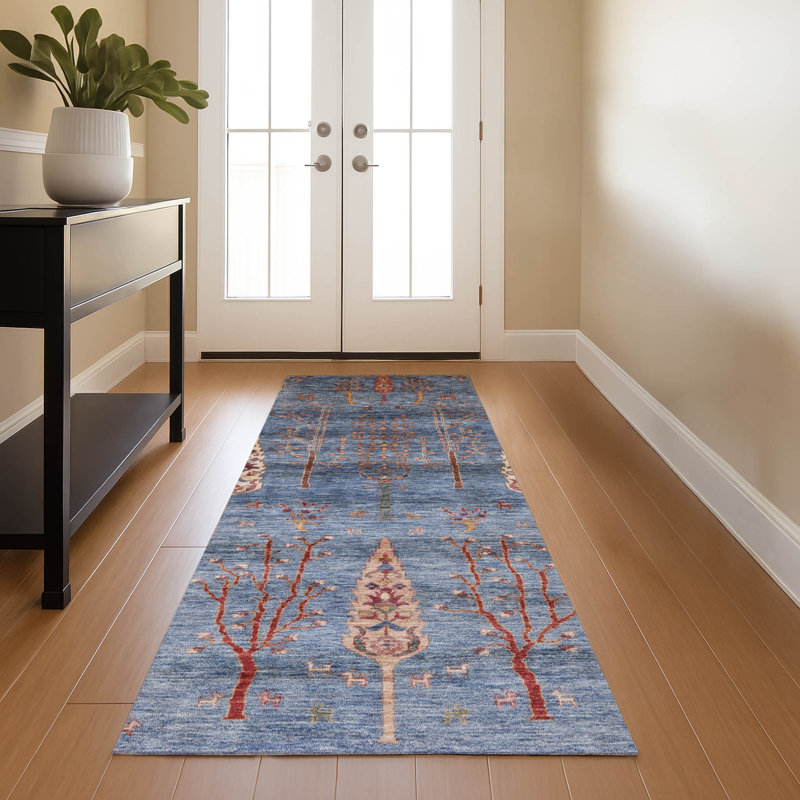 Premium Machine Washable Tara AMF1922 Floral Rug, Runner 2'3" x 7'6"