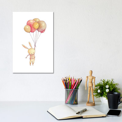 Flying Bunny 1 Piece Wrapped Canvas Wall Art