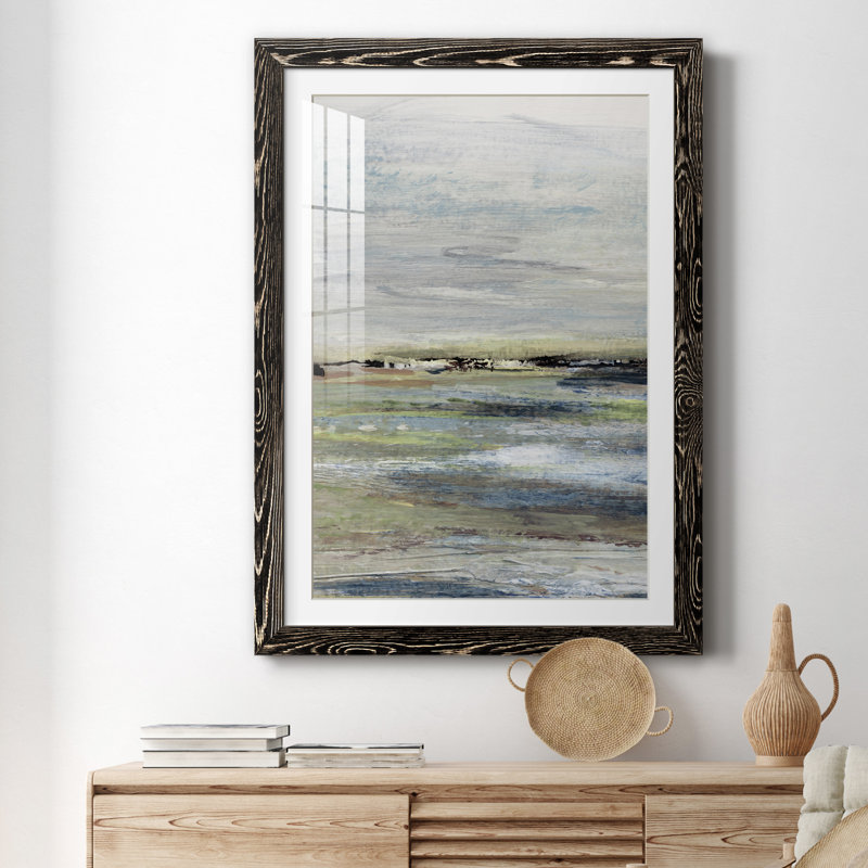 Wetlands I - peinture encadrée, Cadre noir, H 44 po x l 31 po x P 1 po