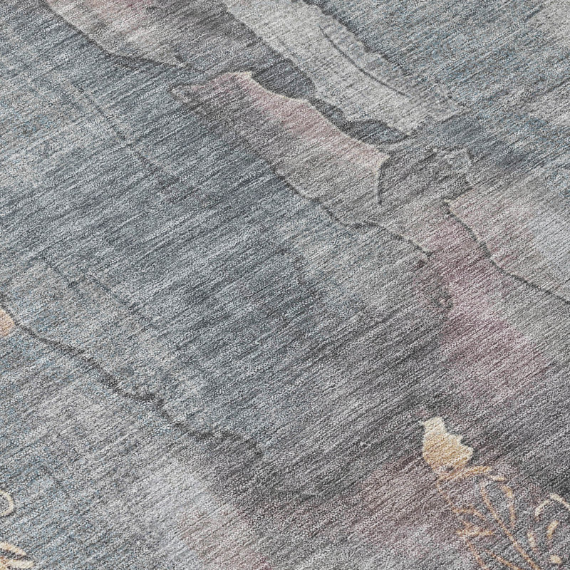 Machine Washable Indoor/Outdoor Chantille Gray Rug, Rectangle 9' x 12'