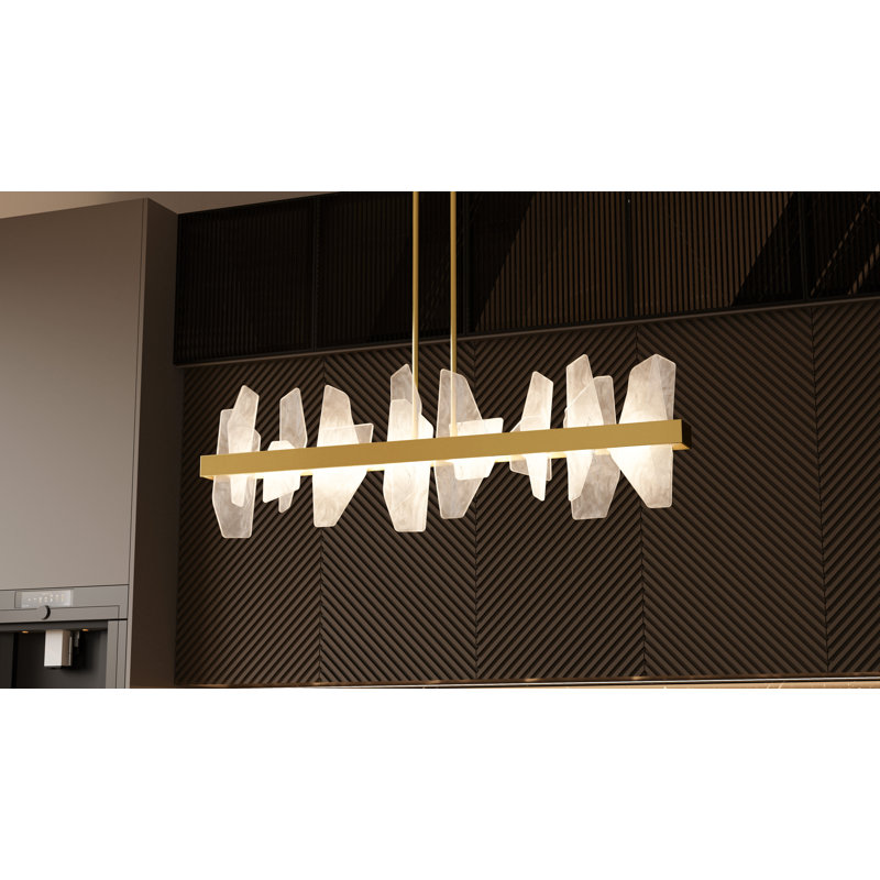 Lustre linéaire à DEL intégré Aurelia, Doré
