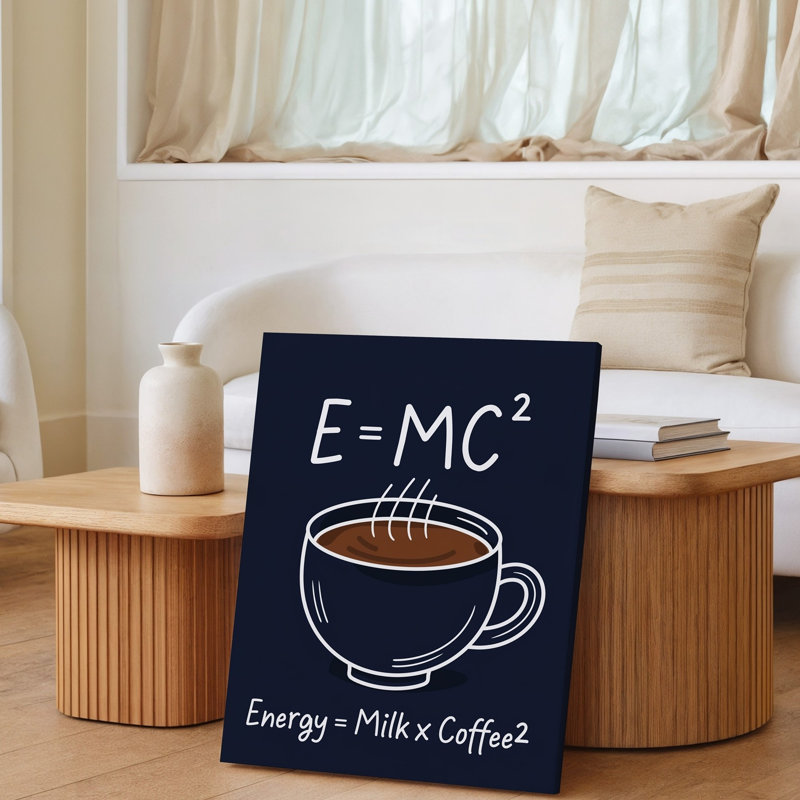 Toile, "Design a Minimalist Design", avec une tasse de café stylisée sur toile, H 40 po x l 30 po