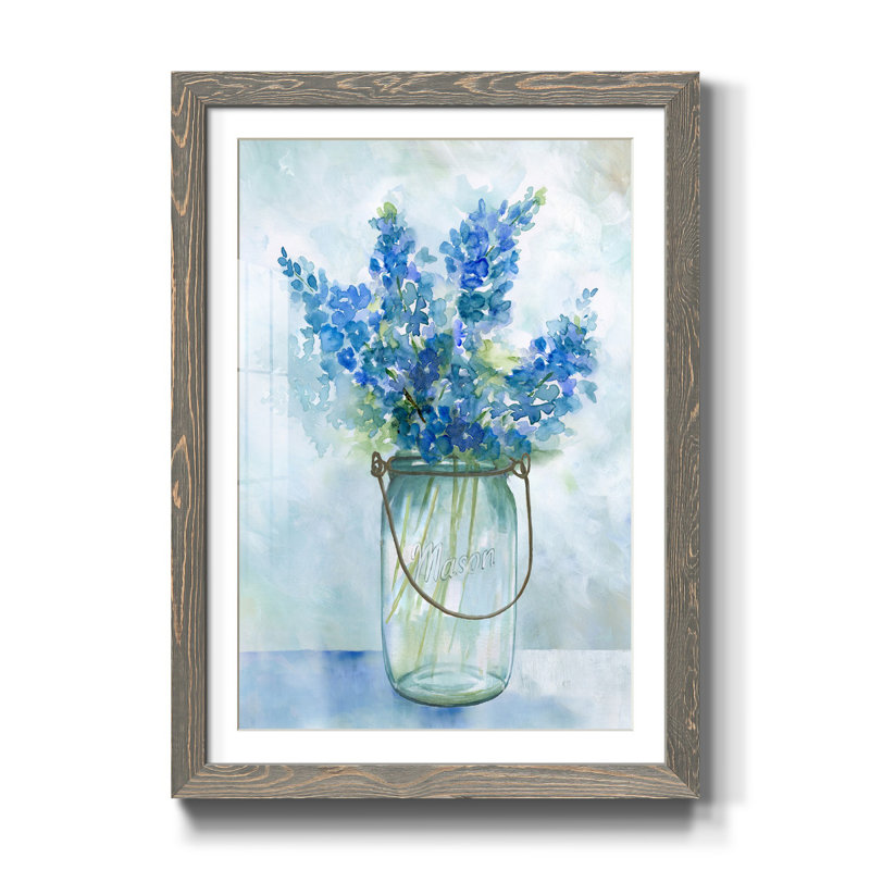 Bluebonnets II - Cadre photo, reproduction d'art sur papier, gris, H 31,5 po x l 23,5 po x P 1,5 po
