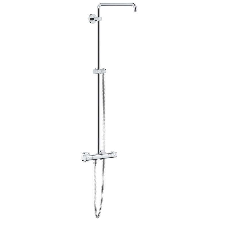 Euphoria® Thermostatic Shower System with Rough-in Valve and TurboStat Technology, Starlight Chrome