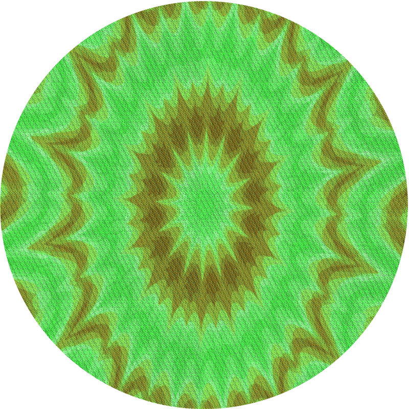 Tapis 100% à motifs lavables à la machine 2989, Rond 5 pi