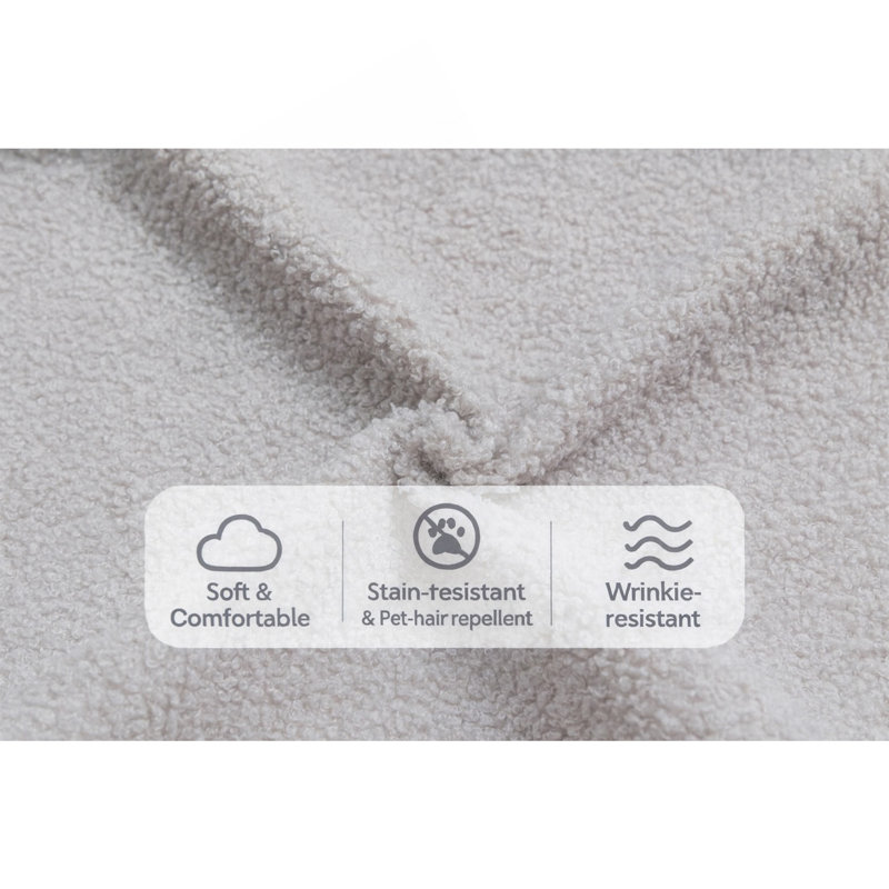 Canapé modulaire moderne avec coussins moelleux, Tissu gris