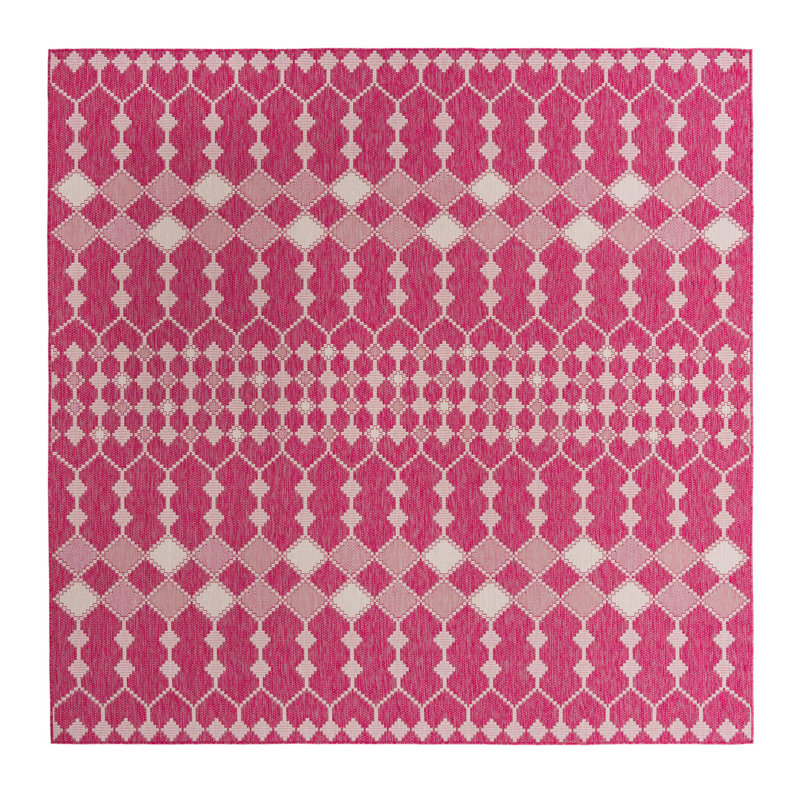 Magenta Traliccio Indoor/Outdoor Trellis Rug, Square 10'
