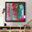 «Tropical Whimsy Arrangement», peinture sur toile encadrée