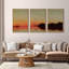 Beach And Waves " Sunset Reflections Serene River Nature Landscape Illustrations Modern Art Decor Rustic " 3 Piece Art Print-98696259-98696261