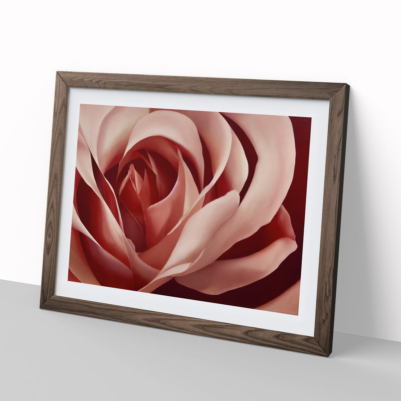Unforgettable Rose Flower - Framed Print, 46cm H x 64cm W x 2cm D, Walnut