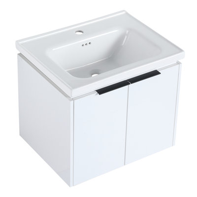 60 Inch Soft Close Doors Bathroom Vanity With Sink, and A Small Storage Shelves