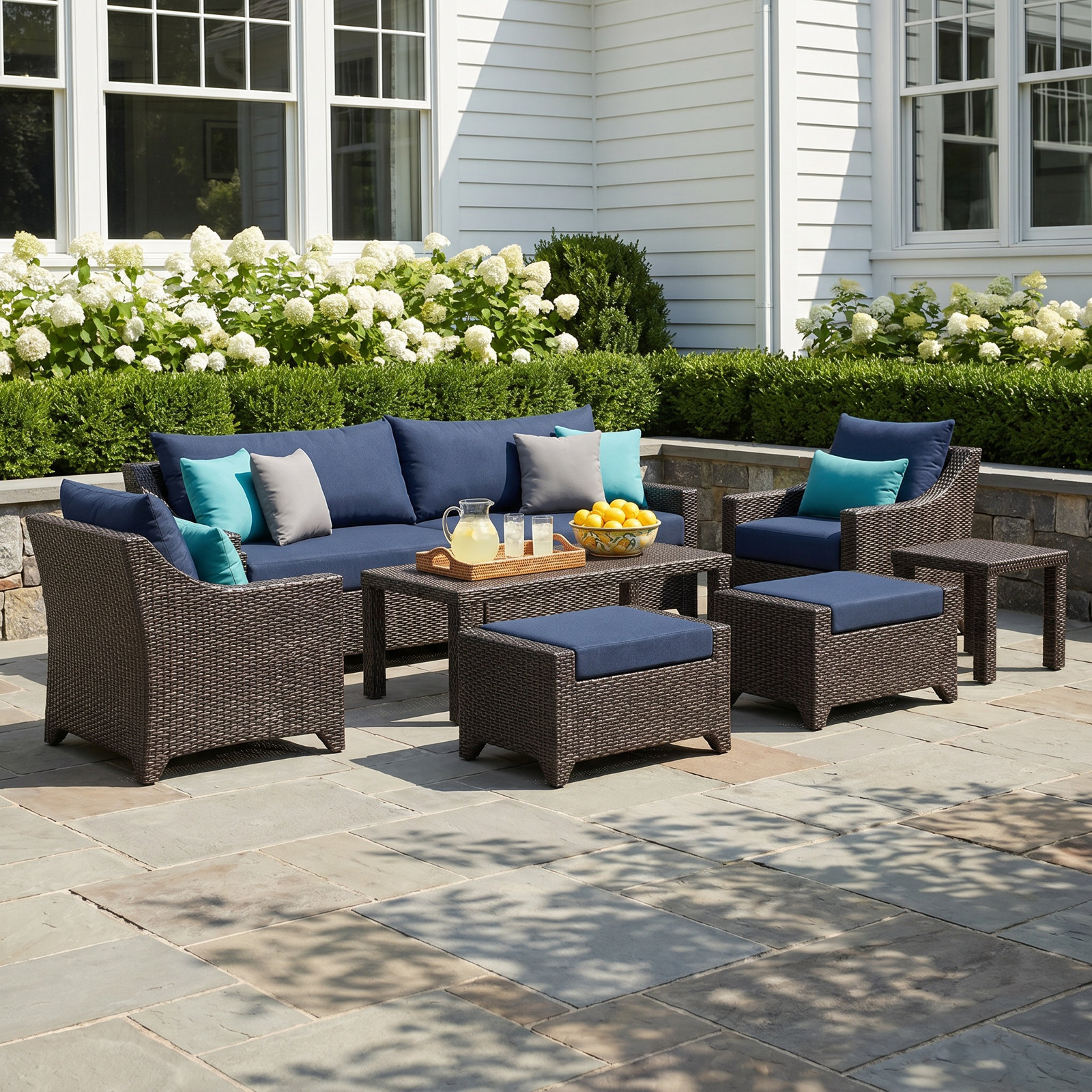 Fionnula 5-Person Patio Seating Group, Navy Twill