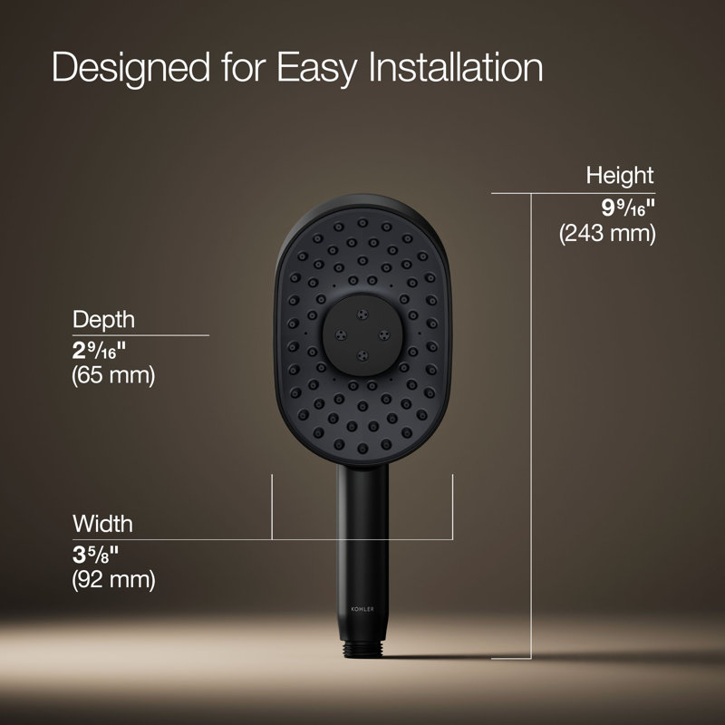 Statement 2.5 GPM Oval Multifunction Handshower With Katalyst Air-Induction Technology, Matte Black