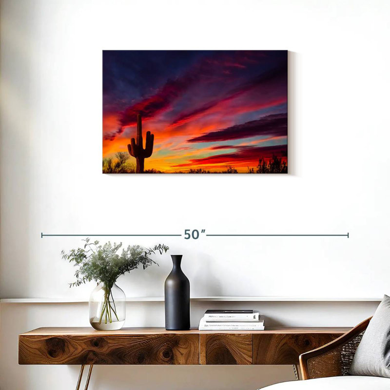 Alvord Saguaro Cactus Sunset, 20" H x 30" W