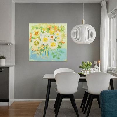 Camillia contemporain avec art bouquet bleu