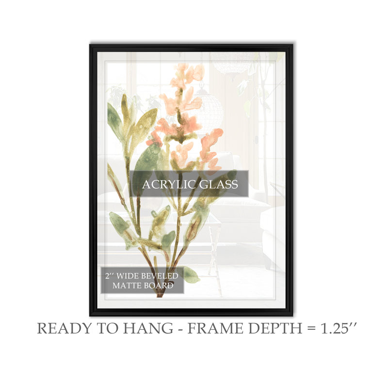 Earthtone Herbs IV' - Matted and Framed Under Acrylic Glass, Large Living Room Wall Art, 18.5" H x 24.5" W x 1.5" D