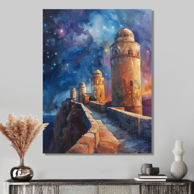 Bleu, jaune, étoile, sanctuaire, observatoire, art mural
