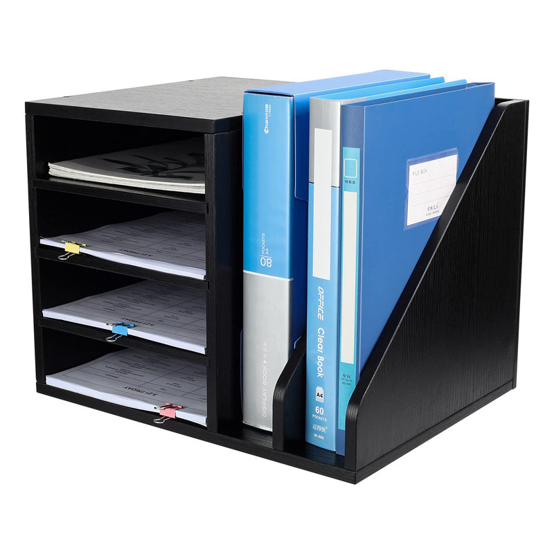 Munha Manufactured Wood Magazine Holder, Black