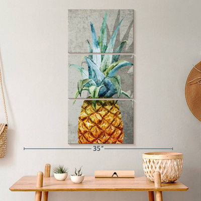Ensemble d'ananas sur toile 3 pièces