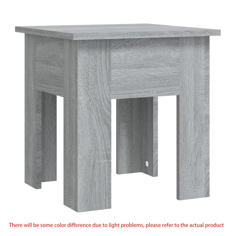 Table de bout en bois d'ingénierie, Gris, 15,7 po x 15,7 po x 16,5 po