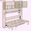 Lit escamotable simple avec armoire supérieure, lit pliable peu encombrant avec éclairage et port USB-1003561002