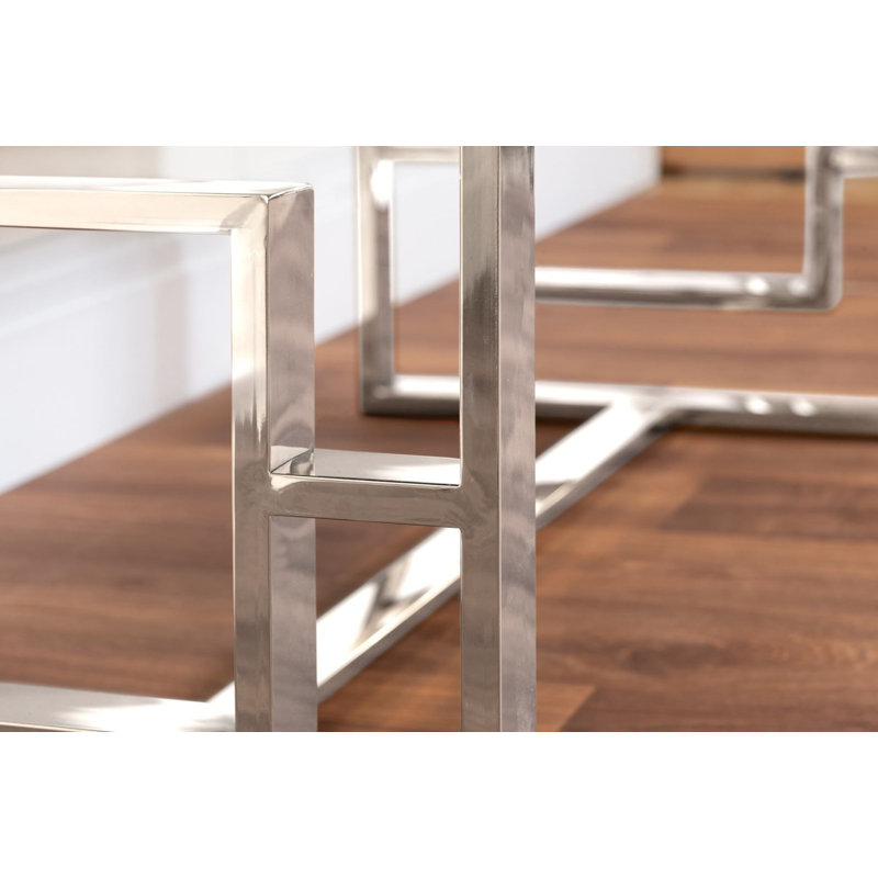 Banc rembourré Allegra, Rose / argenté