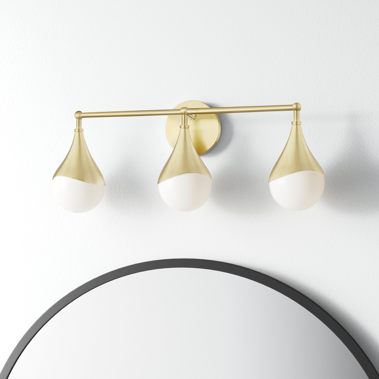 Algiers 3 Light Dimmable Vanity Light, Aged Brass