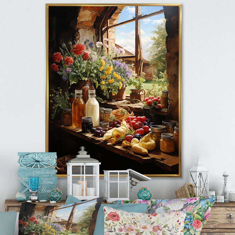French Cheese Symphony I, Cadre flottant doré, 32" H x 24" W