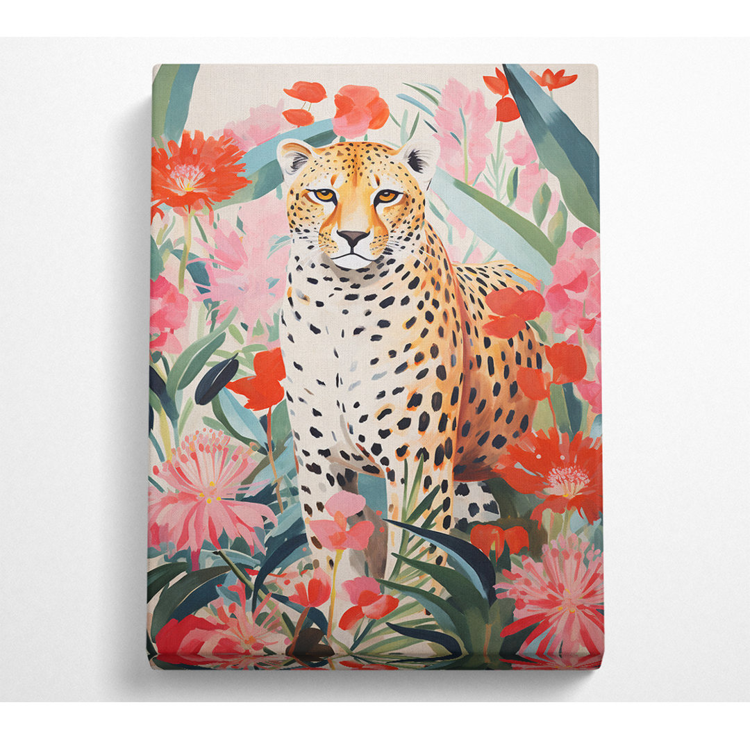 Cheetah Flower Bloom - Kunstdrucke auf Segeltuch