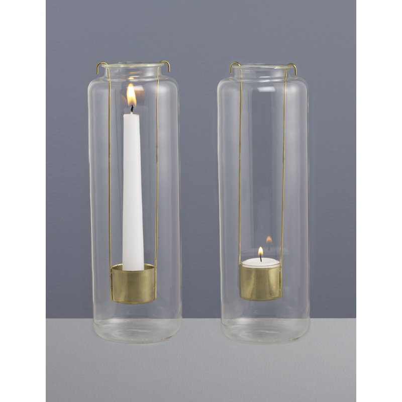 Will-O-Wisp 10.3'' H Brass Tabletop Lantern with Candle Included