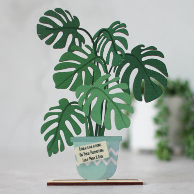 Shepardsville Personalised Wooden Card, Monstera Plant