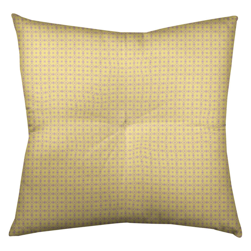 Coussin Katelyn Elizabeth, 30 po x 30 po, Jaune / Mauve
