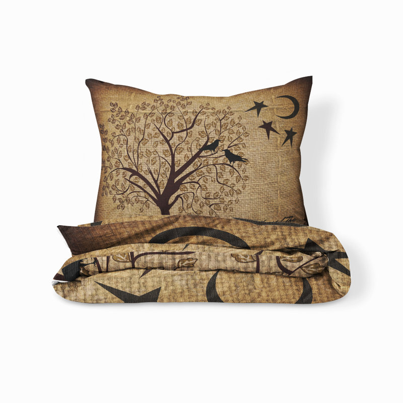  Ensemble de housse de couette Burlap Grow Old with Me, Housse de couette simple et 2 taies décoratives