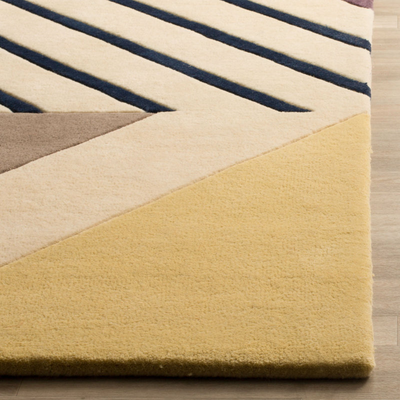 Tripoli Hand Tufted Wool Ivory/Blue/Red/Yellow Rug, Rectangle 5' x 8'