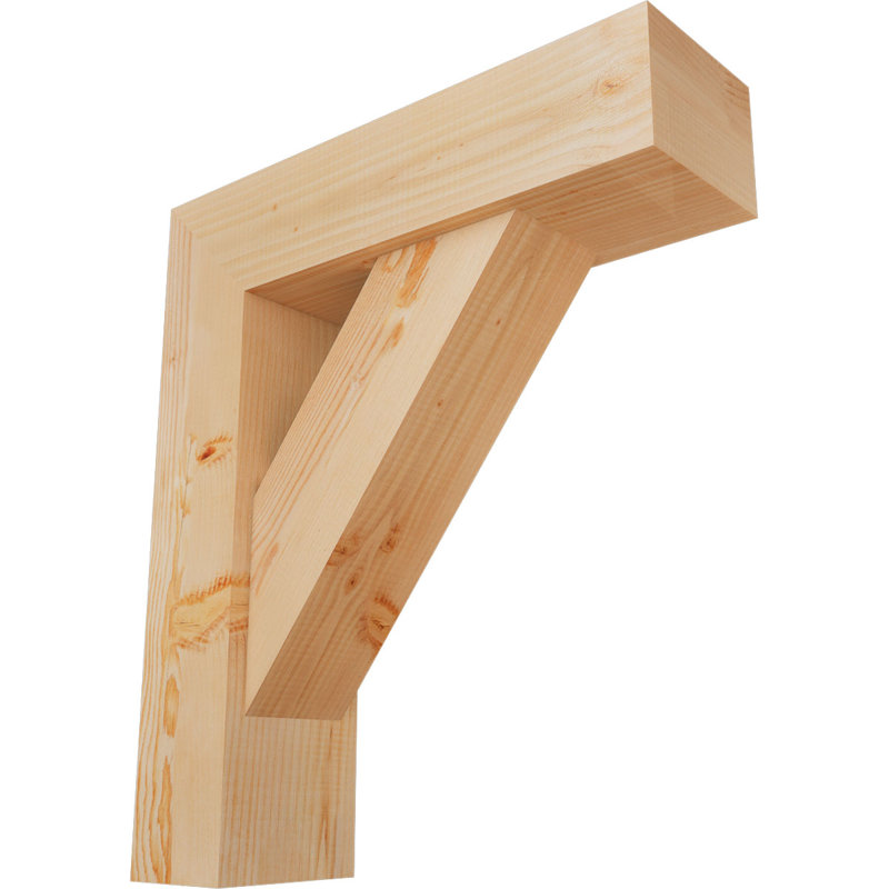 Traditional Block Bracket w/ Offset Brace, 30 x 26, 7 1/2"W Douglas Fir (Smooth)