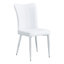Chaises de salle à manger modernes et minimalistes, chaises de bureau. Sièges en polyuréthane blanc avec pieds en métal argenté. Convient aux restaurants, salons et bureaux-1129371887-1129371883-1129371884