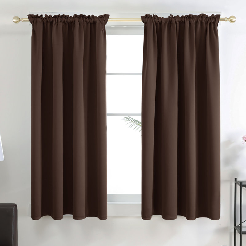 Harlowe Room Darkening Curtain Pair, 38" W x 72" L, Chocolate