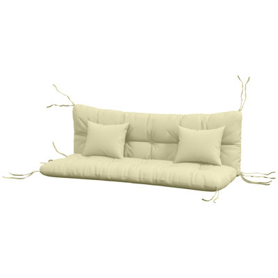 Outdoor Chair Cushions with Back, Pillows, Ties, WITHOUT SWING, Cream