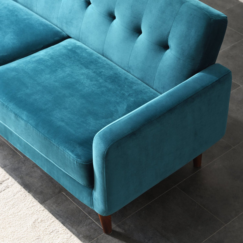 Abrego 3 Seater Velvet Sofa, Blue